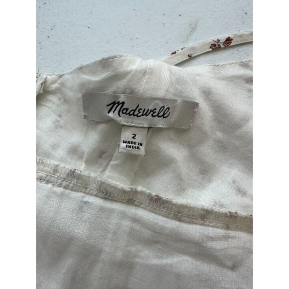 Madewell Alexa Bodice Button Down Midi Dress Dainty Floral Sz 2 Crisscross Back - Picture 7 of 13